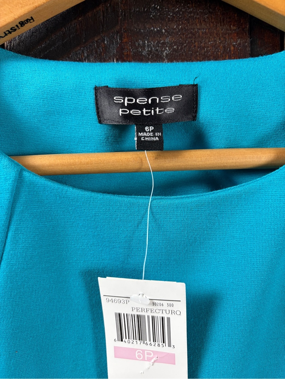 Spense Sleeveless Turquoise Sheath Dress 6 Petite - Picture 6 of 6